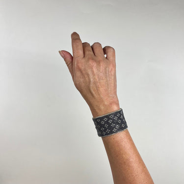 Brazalete Telar Plata Grueso Miniflor Acerina